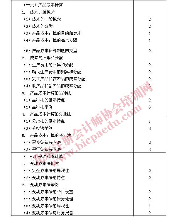2011年注册会计师专业阶段考试大纲&mdash;&mdash;财务成本管理