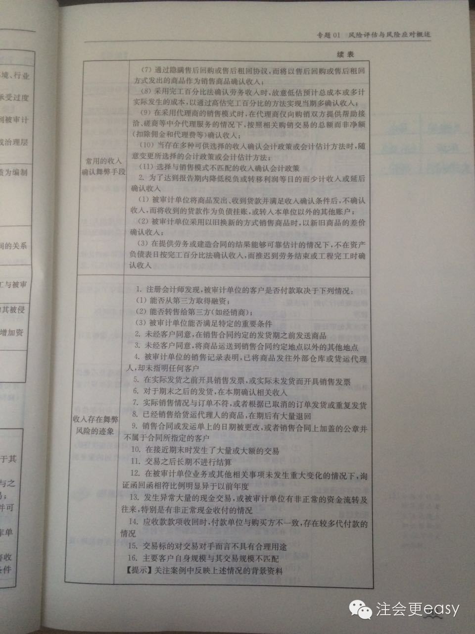 学霸带你考注会综合——关于舞弊的重大错报风险3