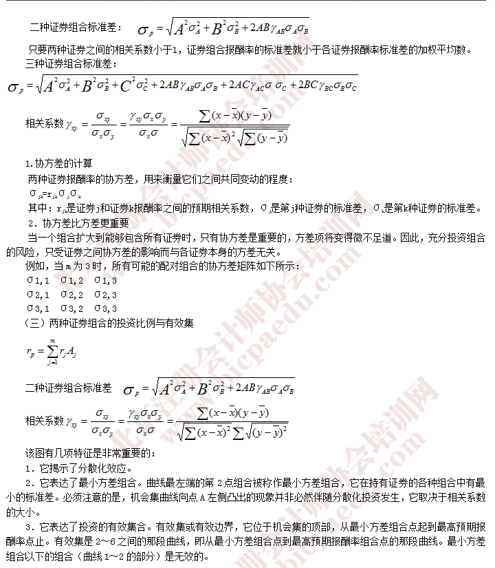 2016年注会财管预习重要知识点
