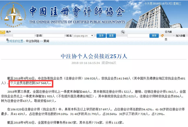 中注协个人会员接近25万人