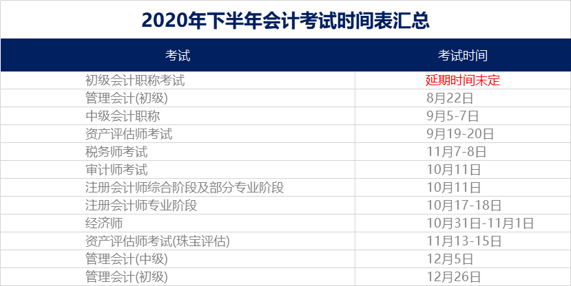 注册会计师考试时间